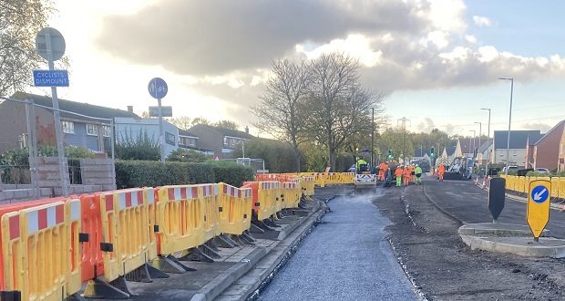 Reconstruction on major road in Tamworth passes halfway mark