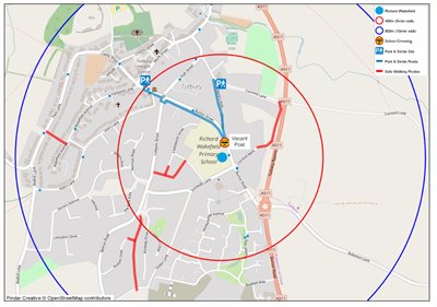 School Active Travel map example