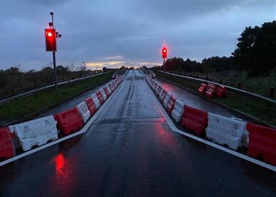 2.3m width restriction at Chetwynd Bridge