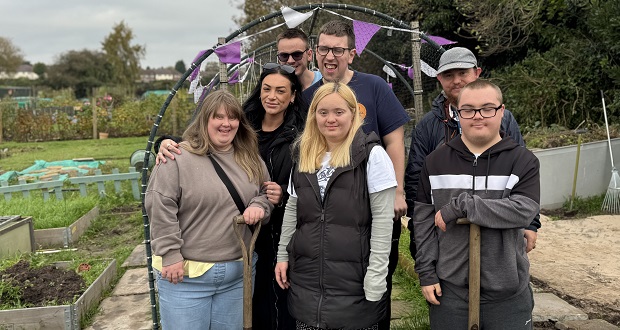 Image for Young adults enjoy new allotment project thanks to council funding