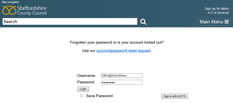 login and password